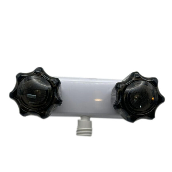 Shower Mixer Mount  - White & Smoked Knobs