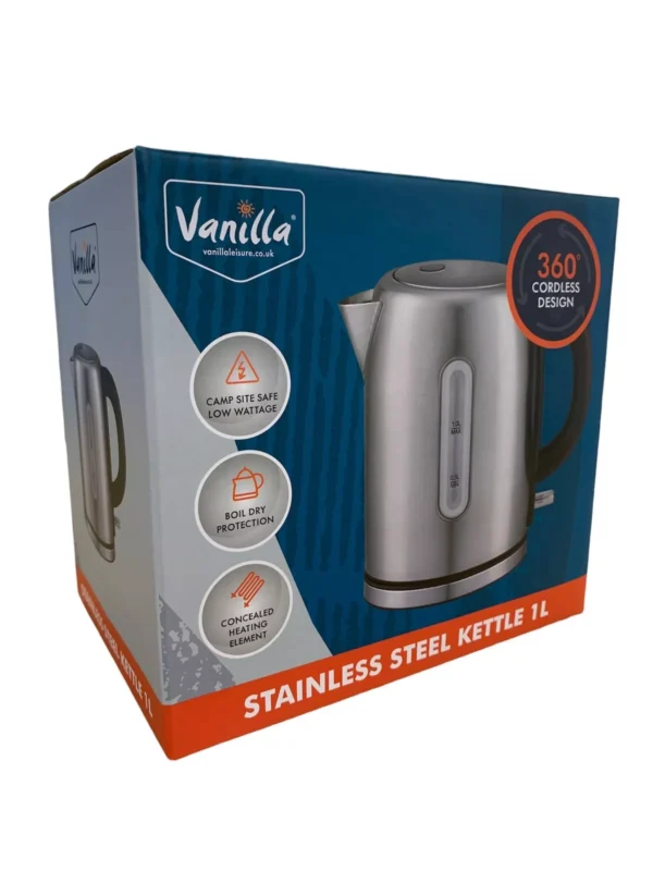 Low Wattage Brushed Stainless Steel Cordless Kettle - Vanilla