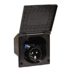 Mains Square Flush Inlet - Black