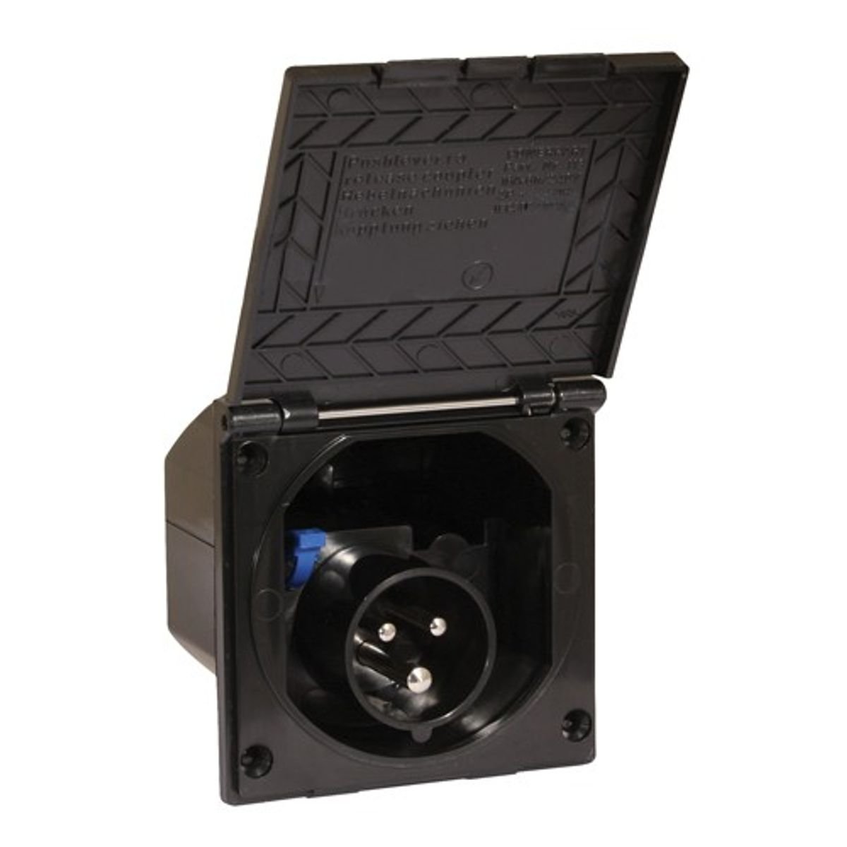 Mains Square Flush Inlet - Black
